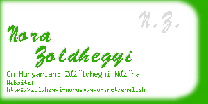 nora zoldhegyi business card